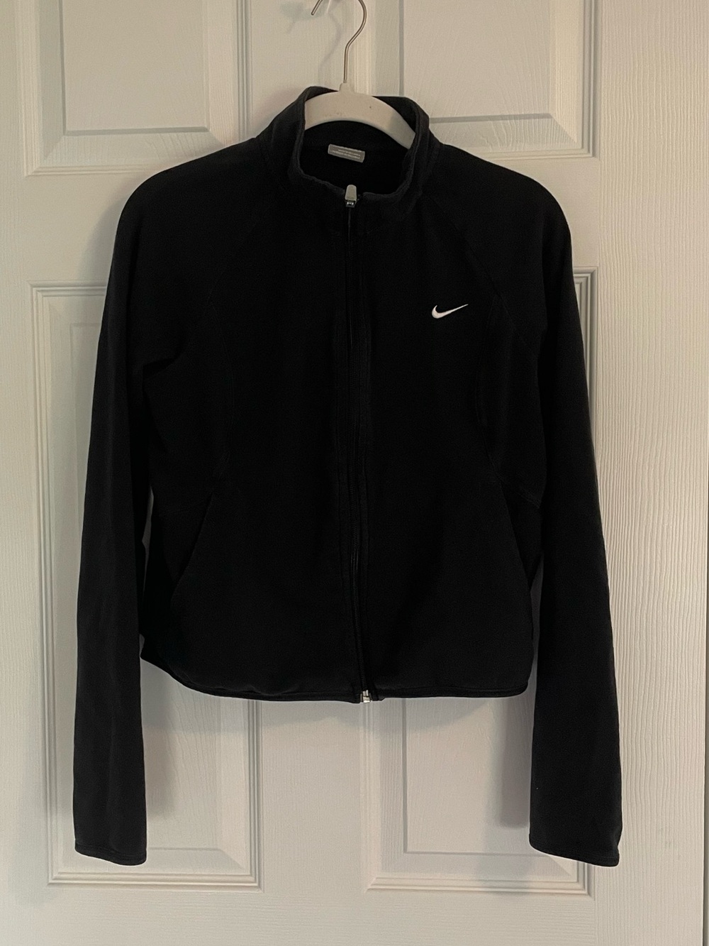 Nike Black Full-Zip Bomber Jacket with White Swoosh